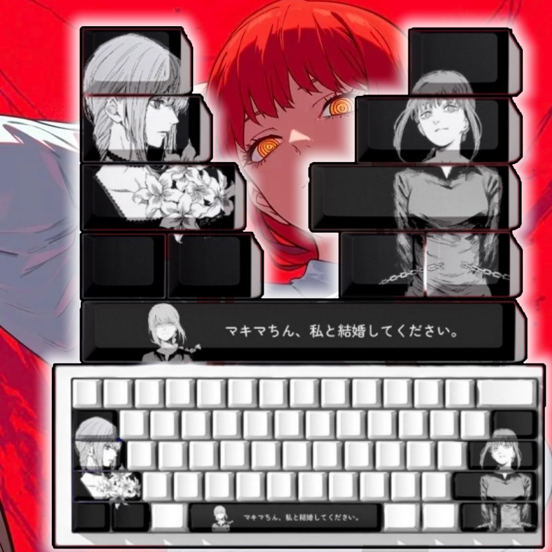 Gaming Accessories To Gift - Teclas Temáticas Chainsaw Man Makima para