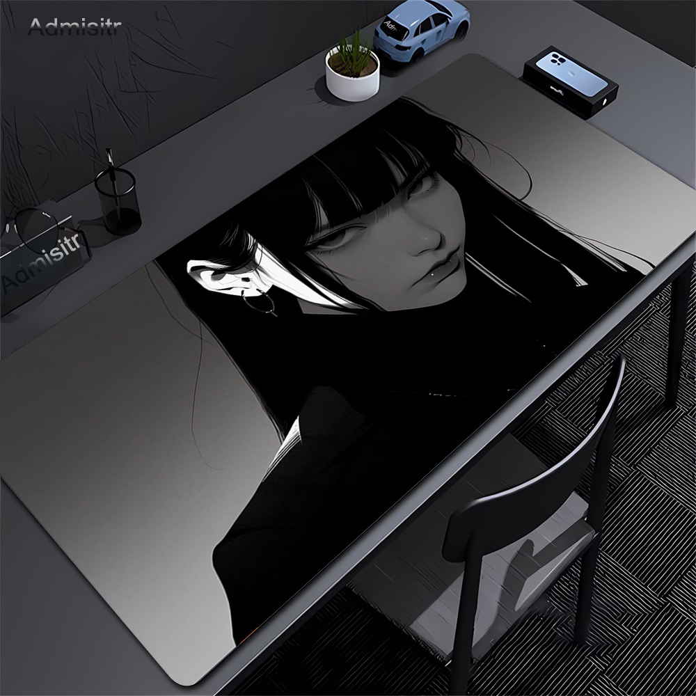 Gaming Accessories For Your Desk - Preto anime escuro menina tapete de