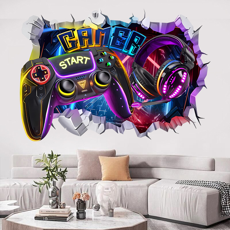 Gaming Accessories Wallpaper - Adesivos de Vinil 3D para Parede