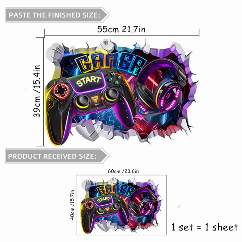 Adesivos de Vinil 3D para Pare - Gaming Accessories Wallpaper avaliação e preço