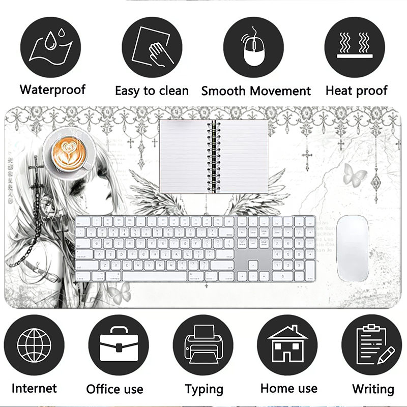 Mousepad de Couro Preto e Bran - Gaming Office Accessories avaliação e preço