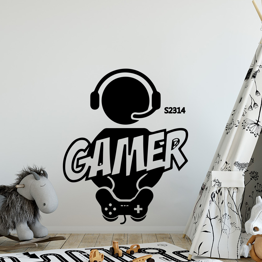 1pc gamer arte da parede decal - Gaming Accessories Room avaliação e preço