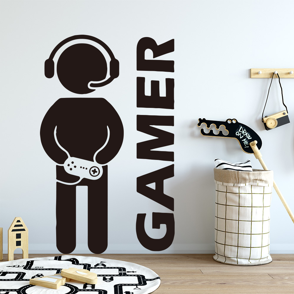 1pc gamer arte da parede decal - Gaming Accessories Room avaliação e preço